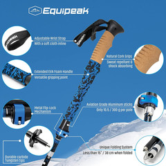 Hiking Poles Collapsible Lightweight & Adjustable – Quick Lock Foldable Trekking