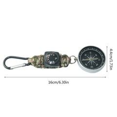 Pocket Snap Hook Compasses Carabiner Thermometer Camping Backpacking Survival