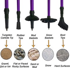 Lightweight Collapsible Hiking Poles with Anti-Shock Technology, 2 Pack