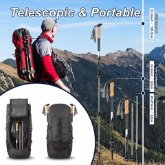 Hiking Poles, Ultra-Light Telescopic Trekking Poles,Portable Walking Sticks with