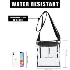 Clear Bag For Stadium Events Clear purse for Women Black