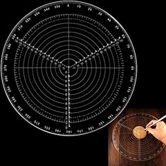 12″ Round Center Finder Compass Tool – Acrylic Circle Gauge for Lathe & Woodturn