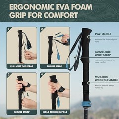 GPTCAMP Walking Sticks Collapsible Hiking Poles,Lightweight Trekking Poles