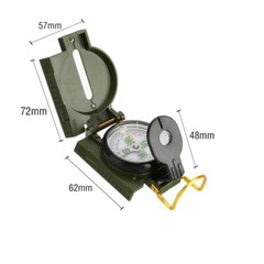 1× Portable Compass Military Outdoor Camping Folding CompassTrip Tool Army Green