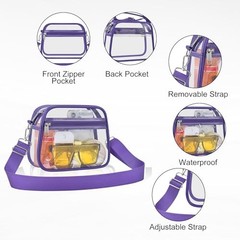 Clear Bag for Stadium Events Clear Sports Fan Handbags Purses with Large Purple