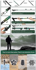 thefitlife stick hiking Men N Women with Extra-Long Foam Handle 135cm
