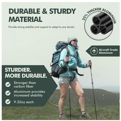 Lightweight Nordic Walking Sticks, 2pc Aluminum Poles