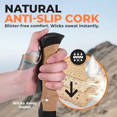 Trek-Z Prima 3K Carbon Fiber Trekking 100–120 cm (for Height: 4’11” to 5’10”)