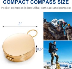 Luminous Copper Clamshell Compass – Accurate Navigation for Outdoor Activities