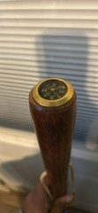 Hand made walking/hiking stick has built in compass at the top.