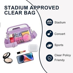 Clear Bag for Stadium Events Clear Purse Small Avocado Green-light Purple