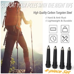 Trekking Poles Tips Universal Carbide 12mm*0.5″ / 78mm*3.1″,