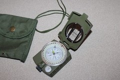 Military Lensatic Prismatic Compass with Pouch Hiking Scout Army Geology Camping