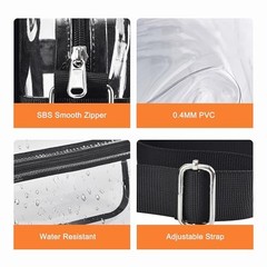Clear Bag for Stadium Events Clear Messenger Bag Suitable for Small Black-1