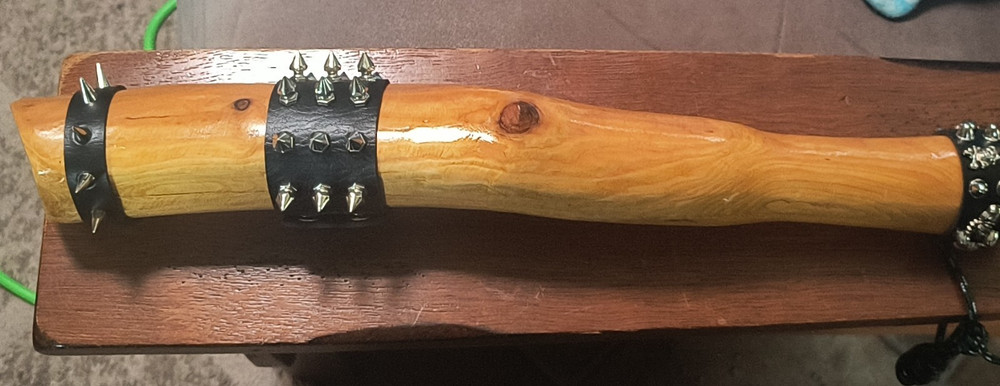 Solid red cedar hand made war club/ Fantasy/ LARP/ Cosplay.