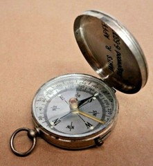 1930s STELLAR Germany Jeweled-Transit Lock 1-13/16″ (46mm) Hinged Case Compass
