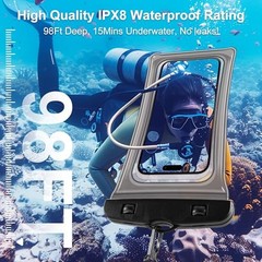 Waterproof Phone Pouch 2 Pack, IPX8 Universal Phone Dry Bag Case Floating