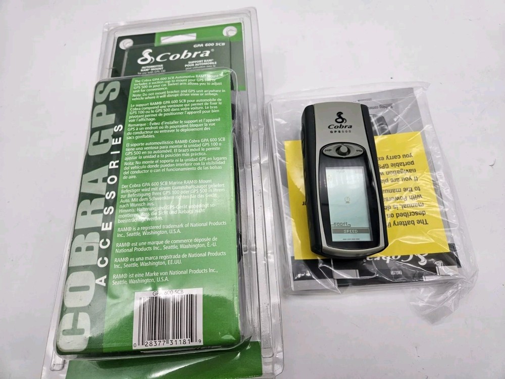 Cobra GPS 500 Black Portable 1.1″ LCD Display 18-Channel Satellite GPS Navigator