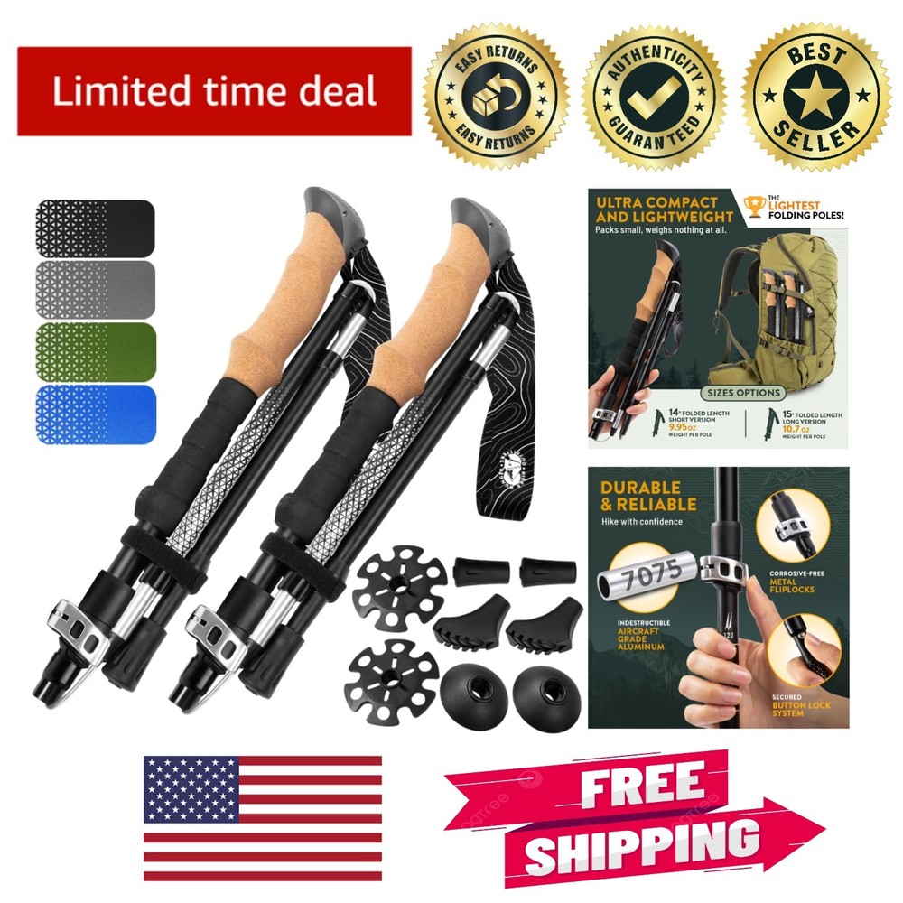 Lightweight Adjustable Aluminum Trekking Poles – Perfect for Hiking & Travel
