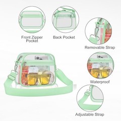 Clear Bag for Stadium Events Clear Sports Fan Handbags Small Avocado Green