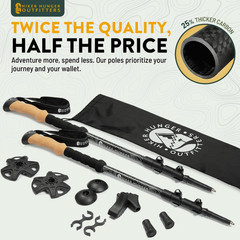 100% Carbon Fiber Trekking Poles by USA Brand – Ultra Strong Lightweight Collaps