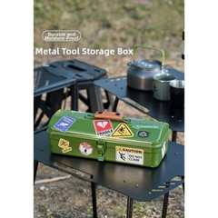 Metal Tool Carrier Box for Outdoor Use with Handle and for interior Felt Lining