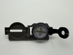 Vintage Brunton Military Style Metal Lensatic Sighting Compass OD Green Field