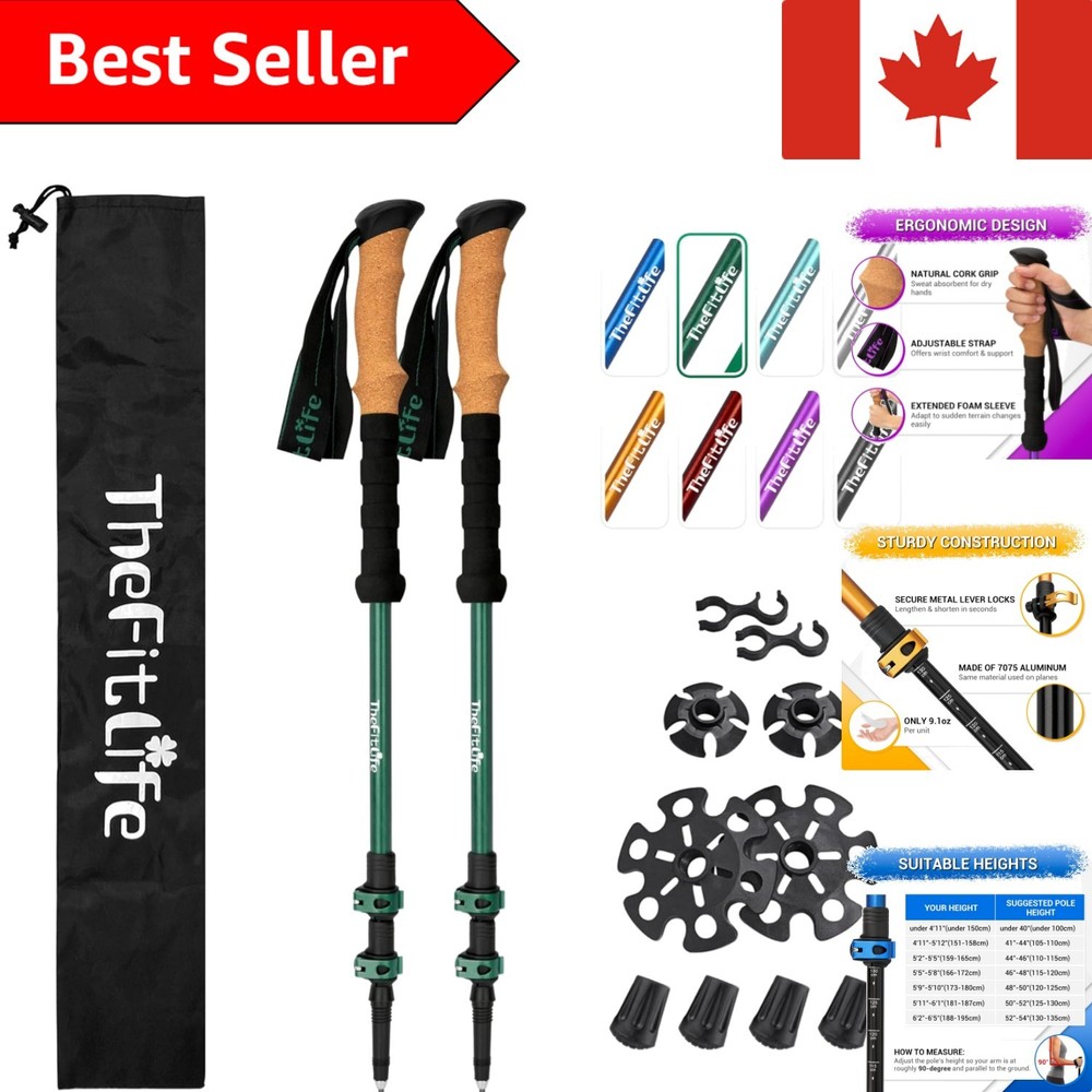 Ergonomic Hiking Poles with 7075 Aluminum & Natural Cork Grip – Ultimate Comfort