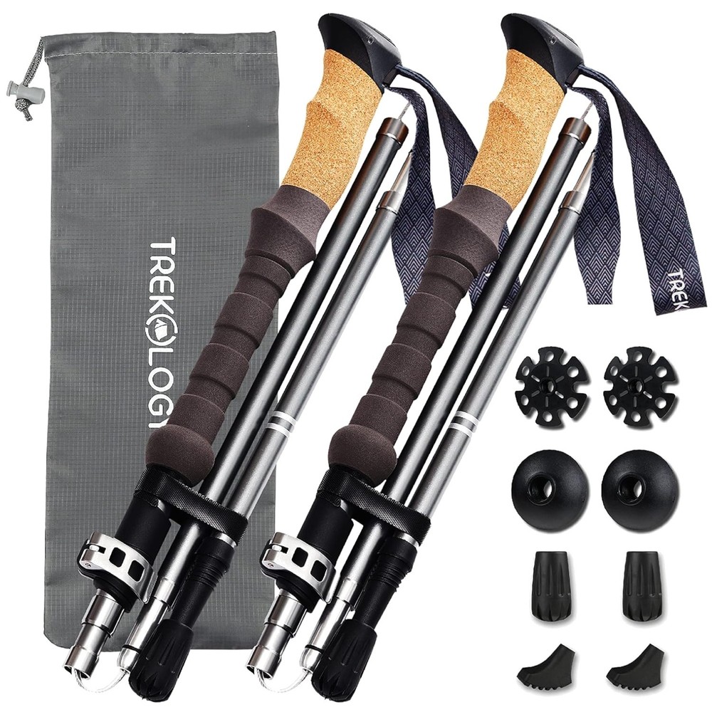 Compact Cork Grip Walking Sticks – Aircraft-Grade Aluminum