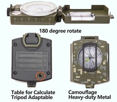 AOFAR Military Compass AF-4580 Lensatic Sighting for Camping Hiking Waterproof