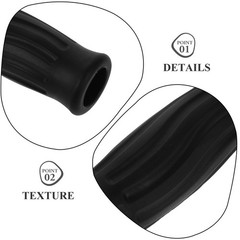 4Pcs Replacement Tpr Padded Hand Grips for Walking Canes Black Durable Covers