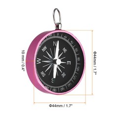 Pocket Compass, W Key Ring for Outdoors Camping Hiking, Pink