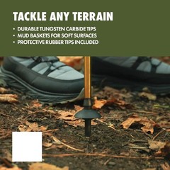 Aluminum Folding Quick Lock Trekking Poles with Cork Grip, 2 Count