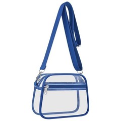 Clear Bag for Stadium Events Clear Sports Fan Handbags Purses with Small Blue