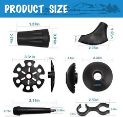 12-Piece Rubber & Tip Replacement Set for Trekking & Hiking Poles