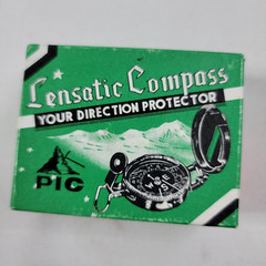 Vintage Lensatic Engineer Compass Japan With Original Box Pouch Instructions
