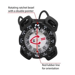 Bungee Mount Compass – Glow in the Dark, Waterproof Dive Compass – Scuba Comp…