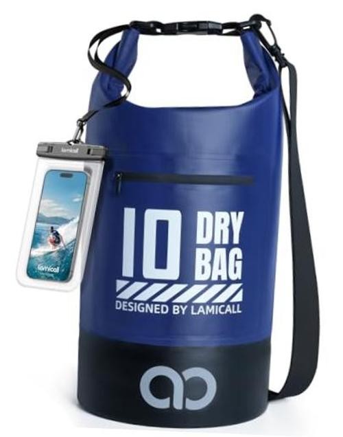 Waterproof Dry Bag with Phone Pouch – 5L//20L/30L/40L Floating 10L Navy Blue