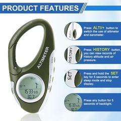 Advanced Hiking Altimeter & Compass for Accurate Weather Tracking on Trails