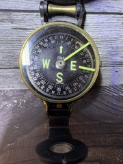 Vintage Military Style Lensatic Marching Sighting Compass Metal Japan