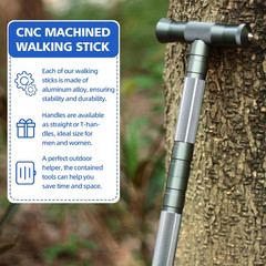G2 Tactical Hiking Stick with Survival Kit, 5-Section Staff | 6061-T6 Aluminum,