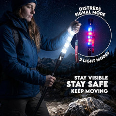 Survival Walking Stick with Dual LED Light & Emergency Power Bank – Collapsible