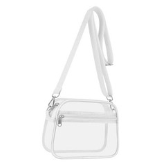Clear Bag for Stadium Events Clear Sports Fan Handbags Purses with Small White