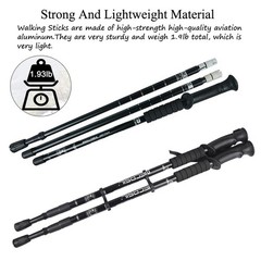 2X Telescopic Walking Trekking Poles Nordic Hiking Sticks Collapsible Alpenstock