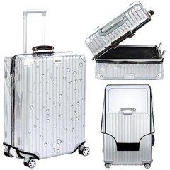 Clear Suitcase Cover PVC Protector with Zip, Waterproof 20inch Middle Open