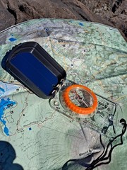 Orange Navigation Compass with Sighting Mirror and Glow in the Dark Features