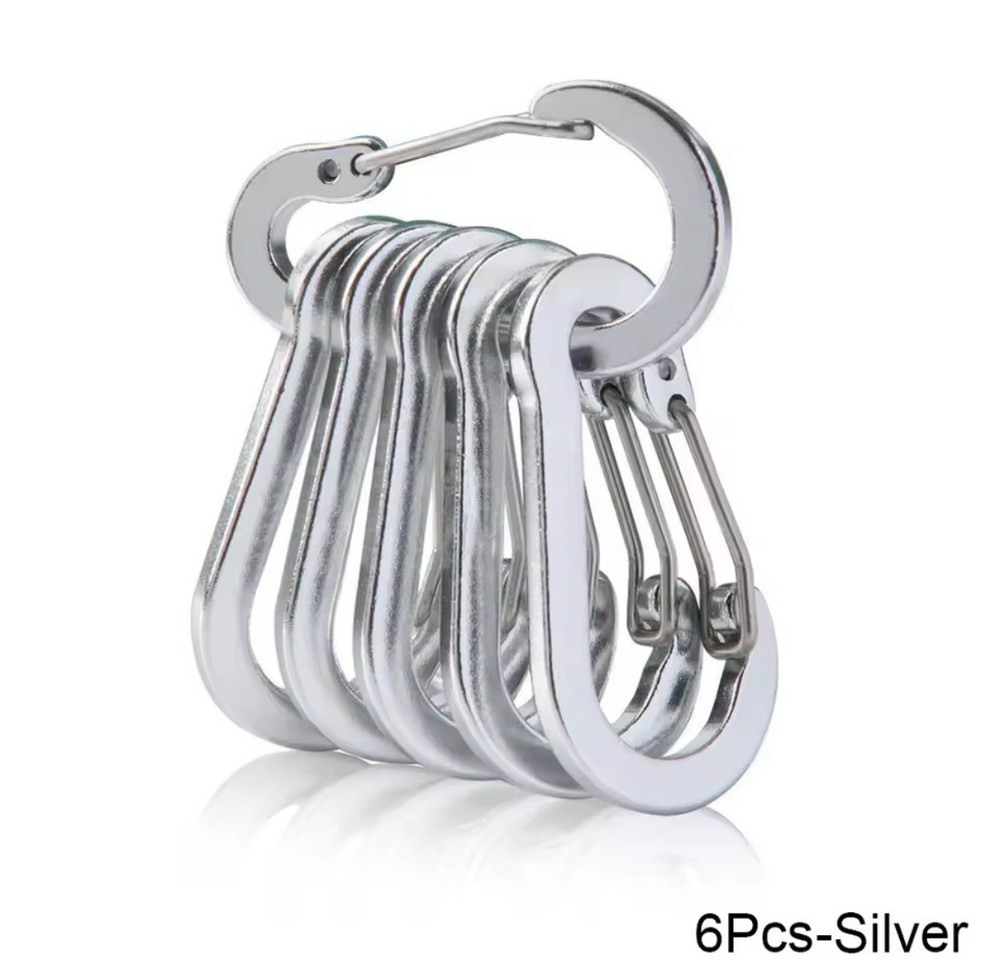 Silver Carabiners 6-pack 1.93×1.02×0.13 Inches