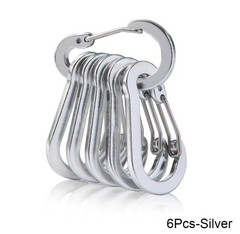 Silver Carabiners 6-pack 1.93×1.02×0.13 Inches