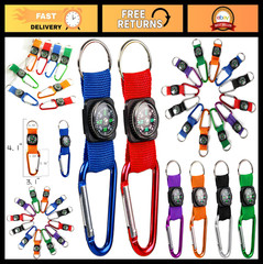 Colorful Carabiner Compass Keychain Clips – 36 Pcs Kids Toys, Outdoor Adventure