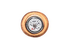 Detachable Fir Wood Walking Stick with Wolf Carving & Compass – 55 Inches, Natur
